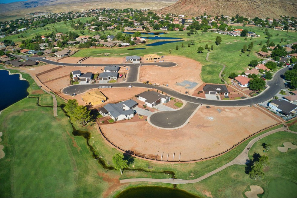 a aerial view of a neighborhood