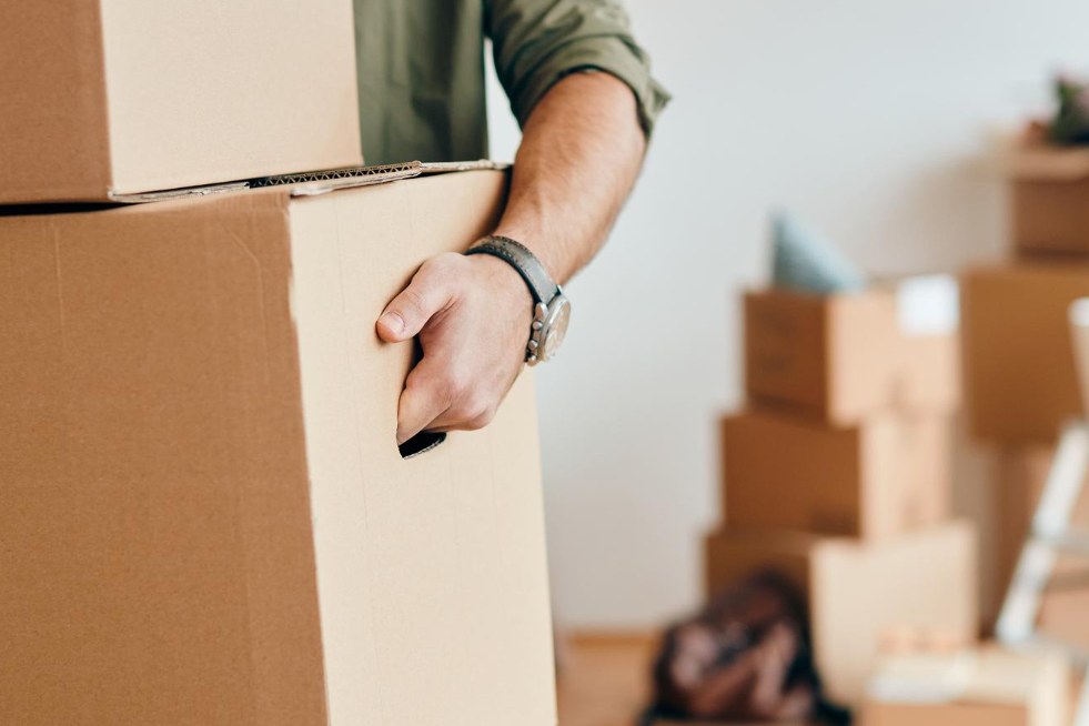 a man holding a box