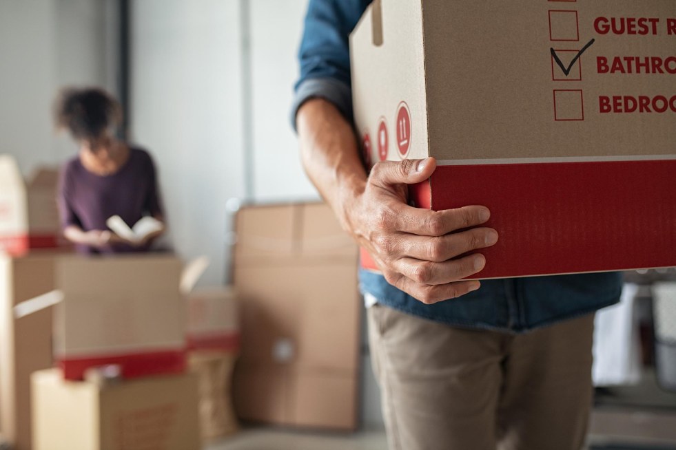 a person holding a box